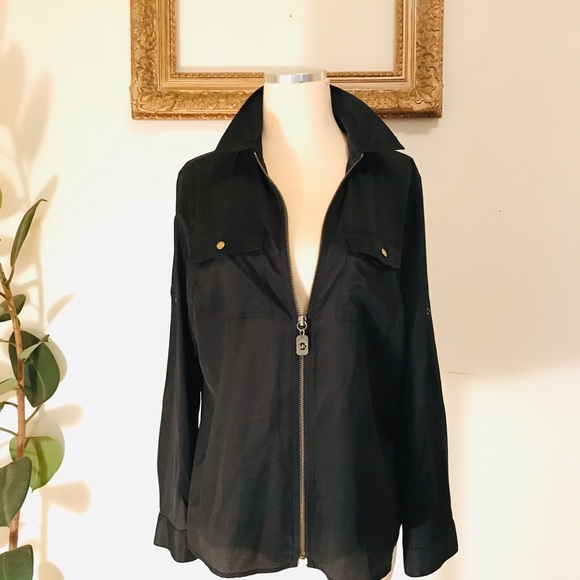 Michael Kors Black ZIP Up Soft Light Jacker. - Picture 2 of 8
